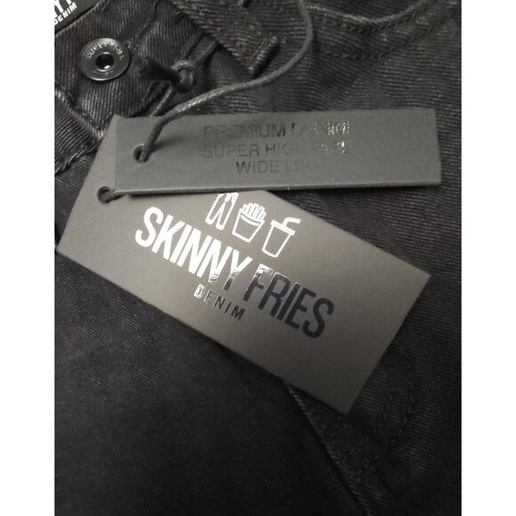 Skinny Fries Jeans Women's Super High Rise Baggy Wide Leg Jeans Size 0 (24/32) - Picture 8 of 10